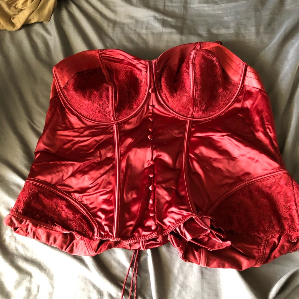 Elegant Red Bustier Top
